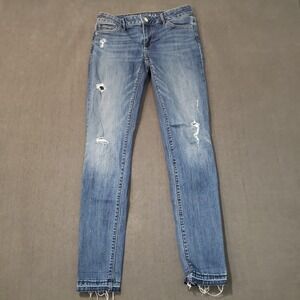 WHBM Jeans Womens Size 4 The Skimmer Skinny  Distressed Raw Hem